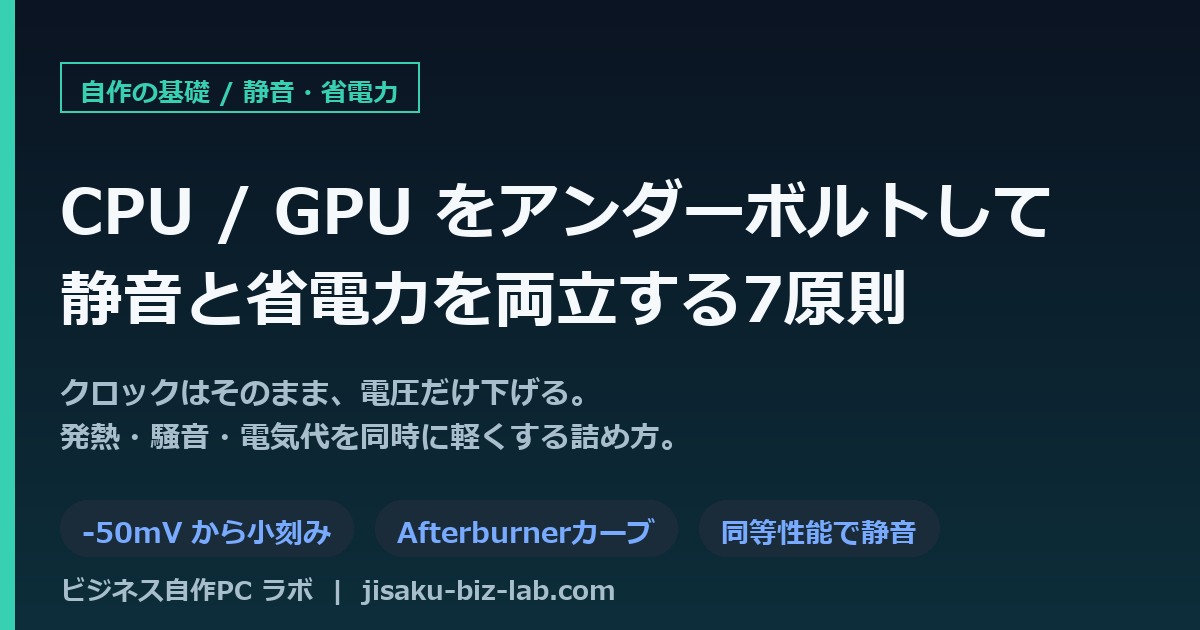 CPU/GPUをアンダーボルトして静音と省電力を両立する7原則 のサムネイル画像