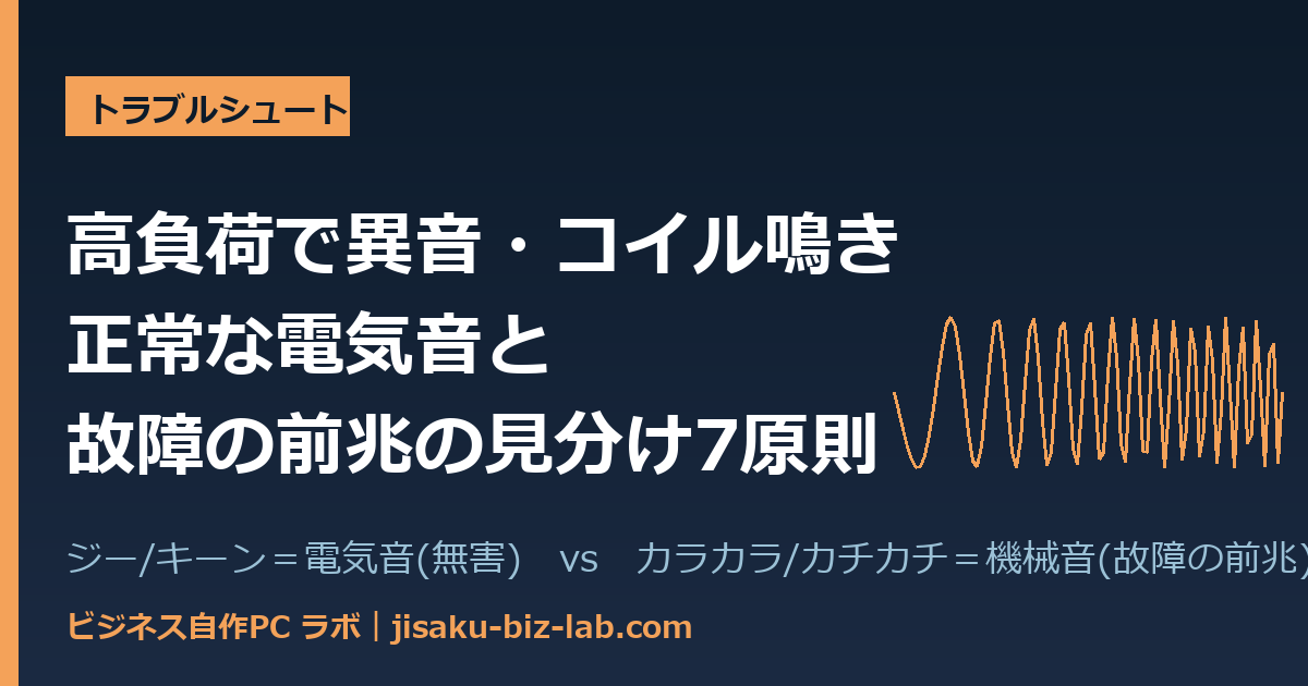 自作PCが高負荷で異音・コイル鳴き｜正常な電気音と故障の前兆の見分け7原則 のサムネイル画像