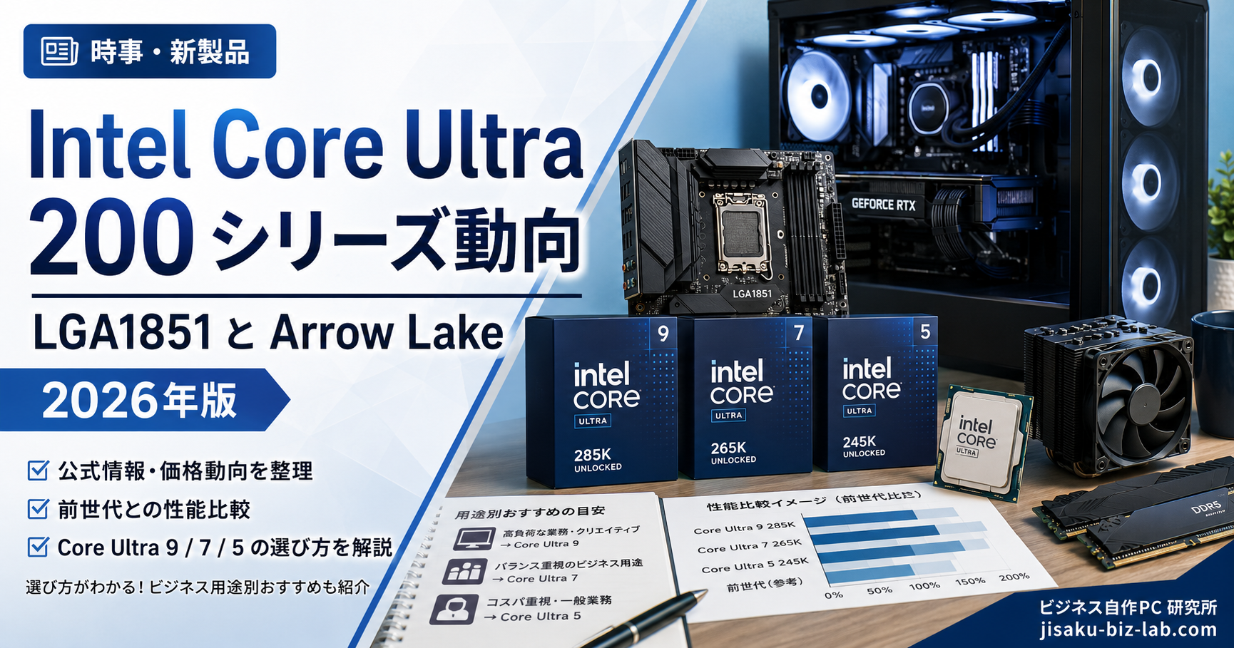 Intel Core Ultra 200 シリーズ動向｜LGA1851 と Arrow Lake 2026年版 のサムネイル画像