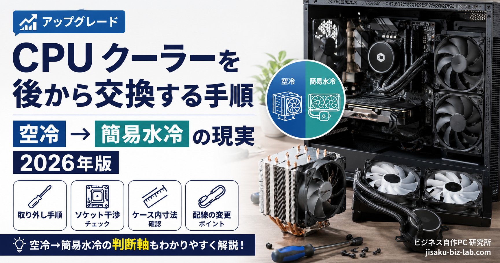 CPU クーラーを後から交換する手順｜空冷 → 簡易水冷の現実 2026年版 のサムネイル画像